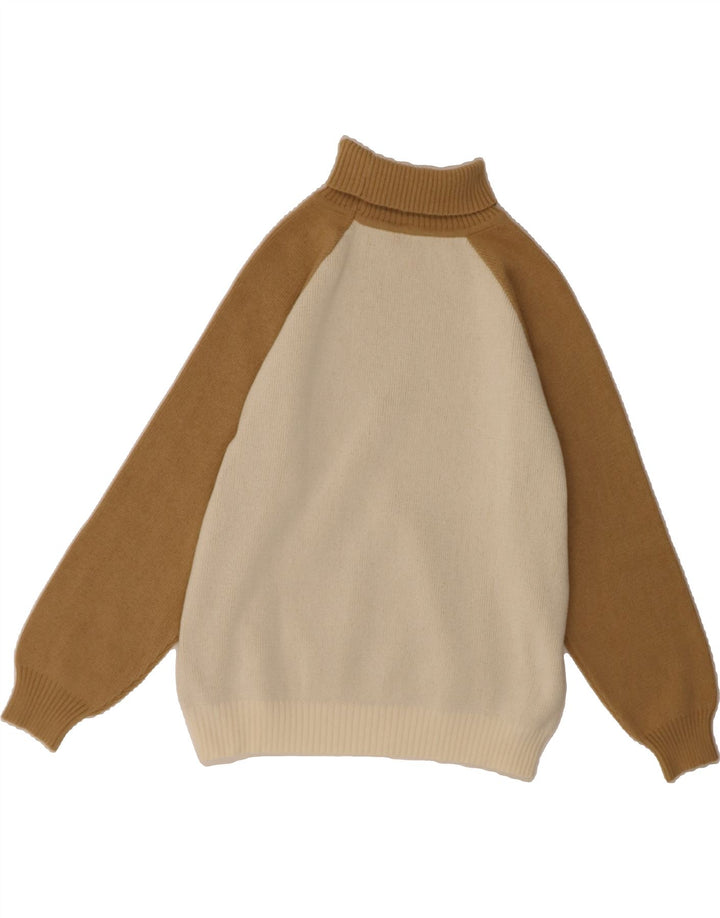 ETIREL Womens Roll Neck Jumper Sweater UK 16 Large White Colourblock Vintage Etirel and Second-Hand Etirel from Messina Hembry 