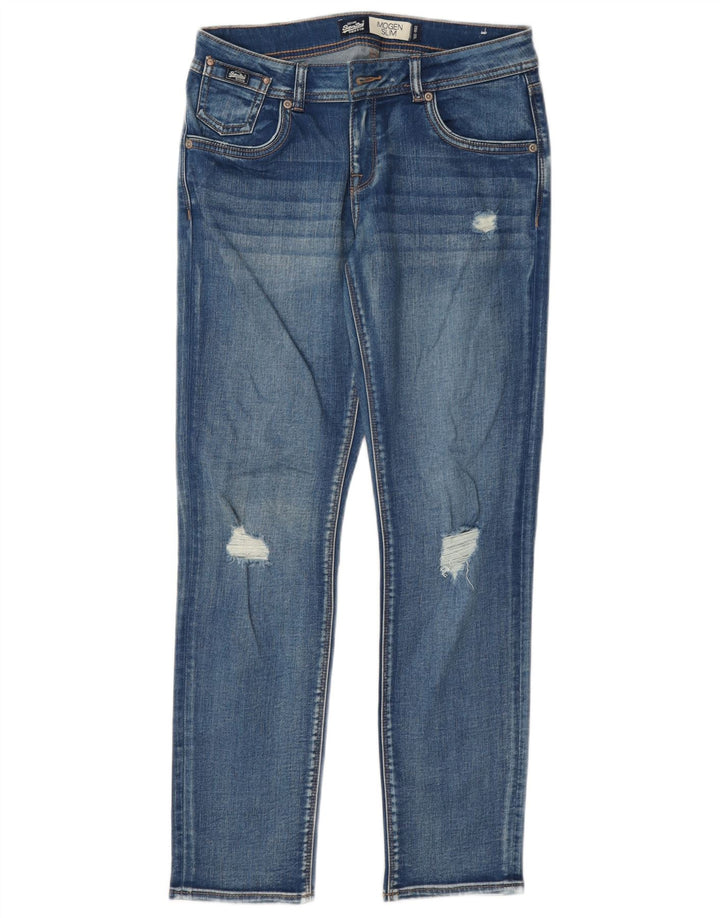 Jeans slim da donna Imogen effetto invecchiato Superdry W28 L30 cotone blu