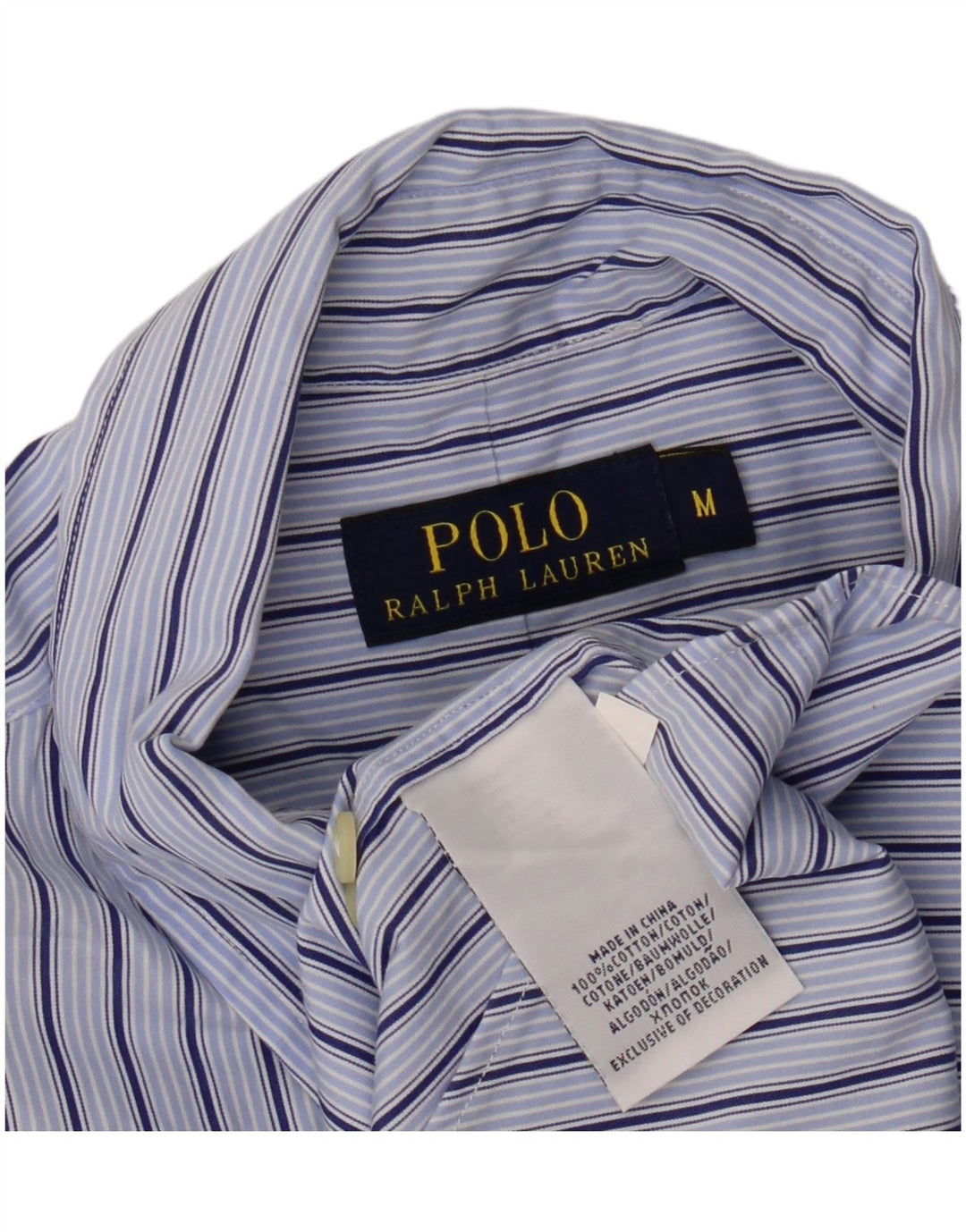 Polo Ralph Lauren Camicia da uomo in cotone a righe blu medio