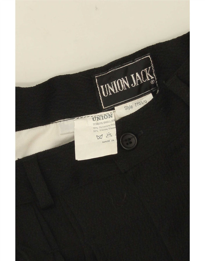 Pantaloni da abito vintage da donna con pedge IT 44 medio W26 L35 poliestere nero