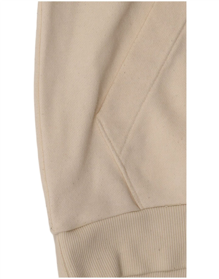 Felpa con cappuccio grafica da uomo Adidas, cotone bianco sporco medio
