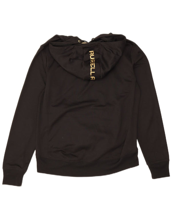 Maglione con cappuccio oversize grafico da donna Russell Athletic UK 10 piccolo nero