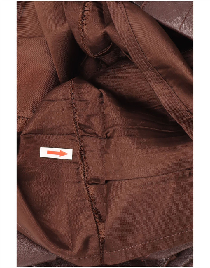 Gonna in pelle vintage da donna W25 XS Marrone