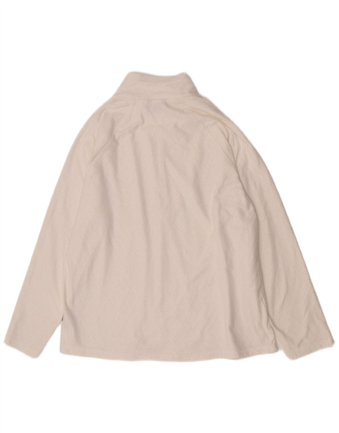 Eddie Bauer Maglia da tuta da donna con collo e zip da donna UK 18 XL Bianca geometrica
