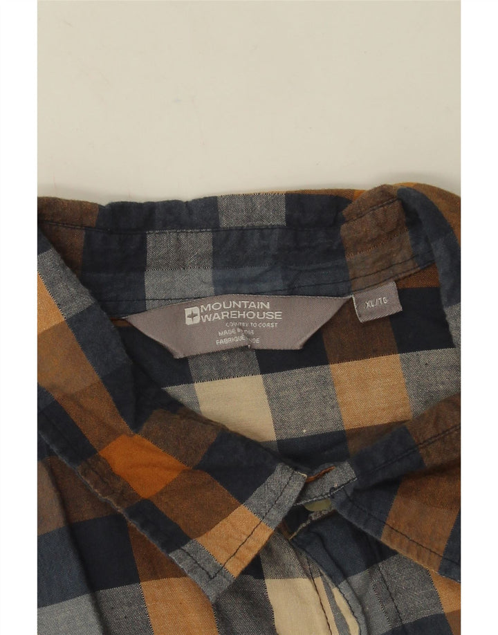 Camicia a maniche corte da uomo Mountain Warehouse XL in cotone a quadri multicolore