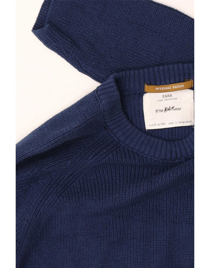 Maglione maglione girocollo da bambino Zara 8-9 anni blu navy