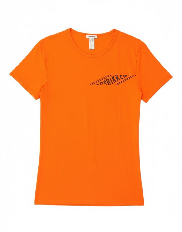 T-shirt grafica da donna Bikkembergs Top UK 34 cotone arancione medio