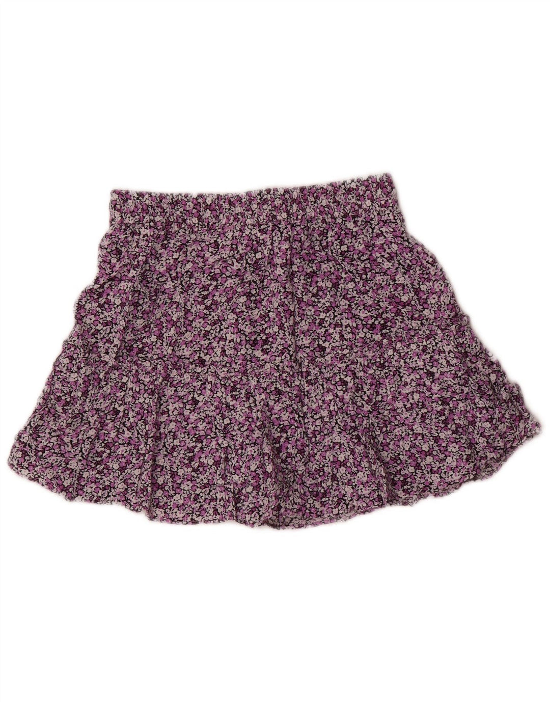 Minigonna a balze ZARA da donna piccola W27 in viscosa floreale multicolore