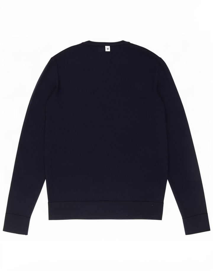 Maglione maglione girocollo da uomo Jack & Jones medio in lana merino blu navy