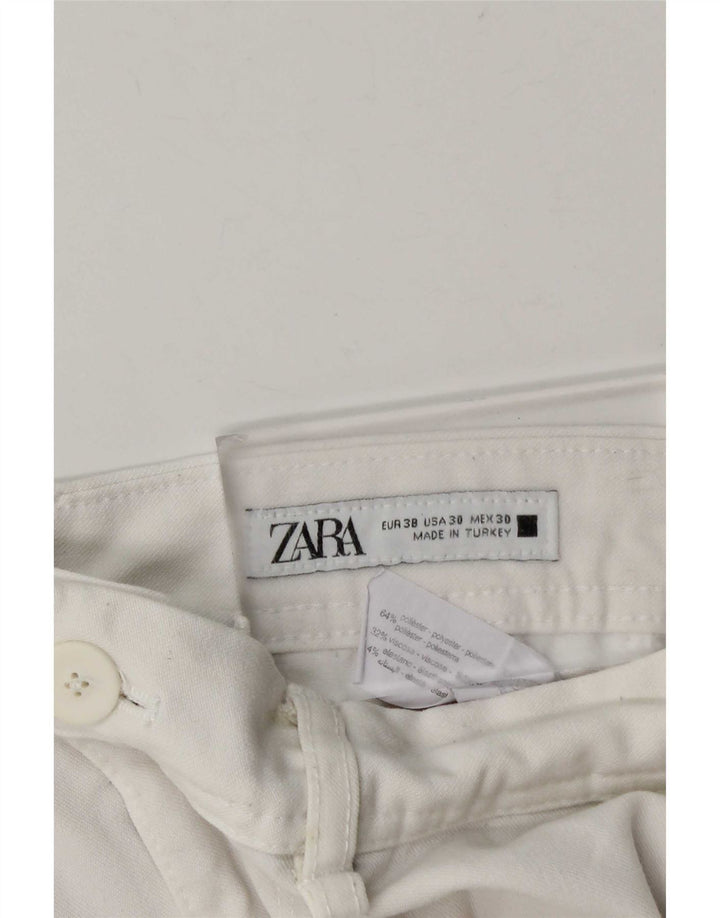 Pantaloni chino slim da uomo Zara EU 38 Small W30 L28 poliestere bianco