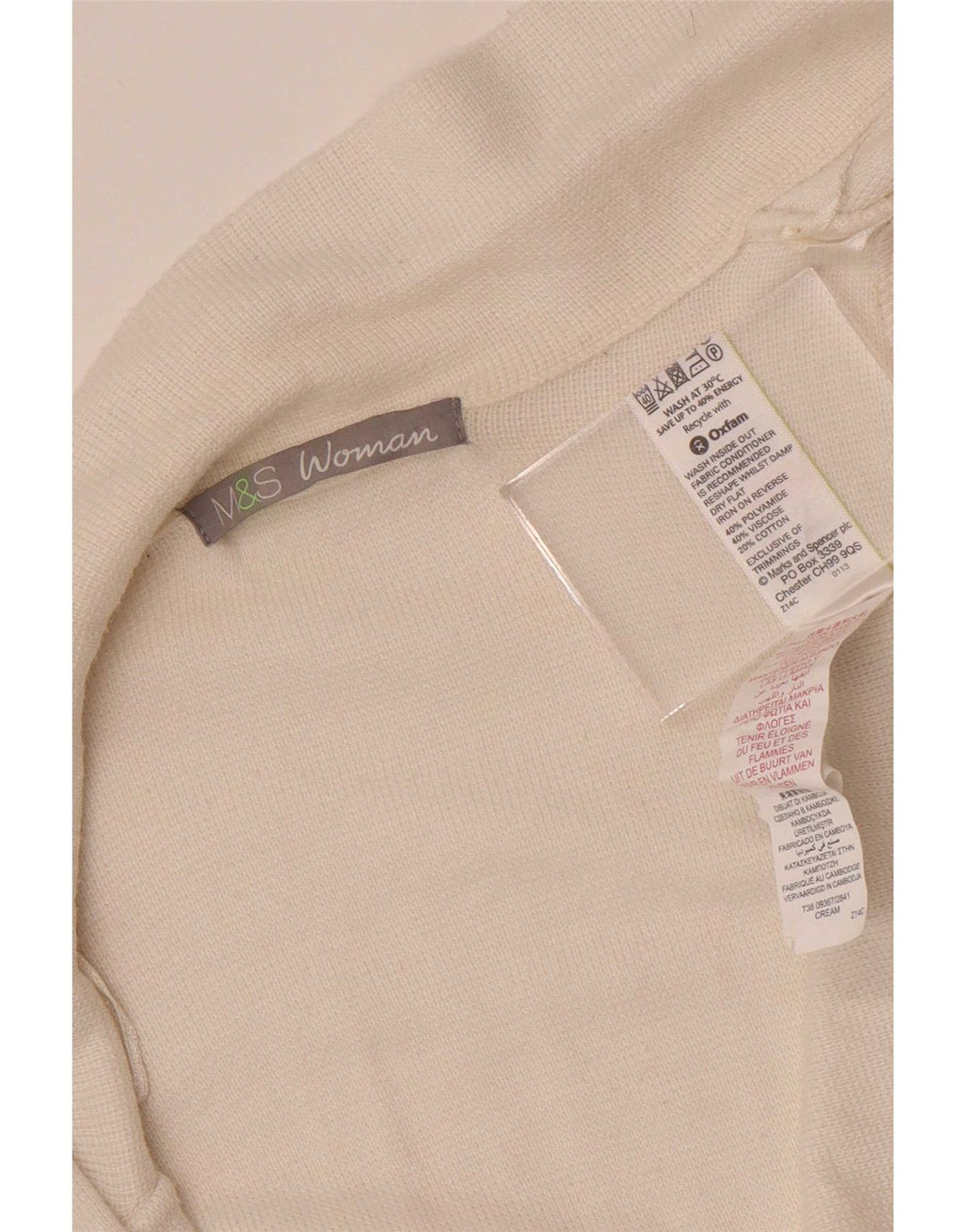 Maglione cardigan aperto da donna Marks & Spencer UK 14 Poliammide beige medio