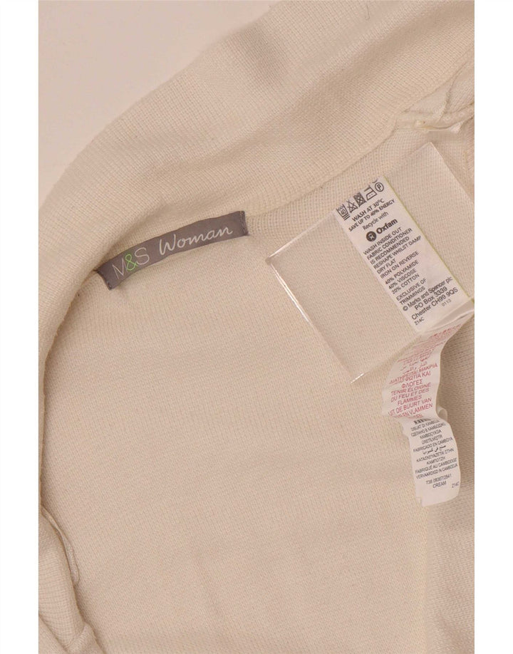 Maglione cardigan aperto da donna Marks & Spencer UK 14 Poliammide beige medio