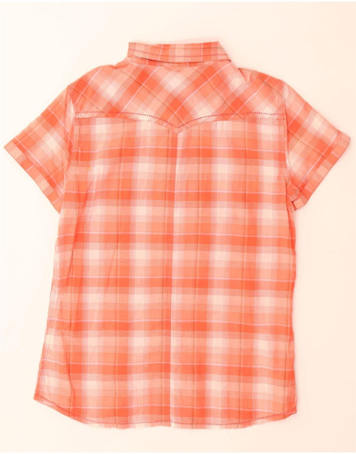 Camicia a maniche corte da donna WRANGLER UK 18 XL a quadri rosa