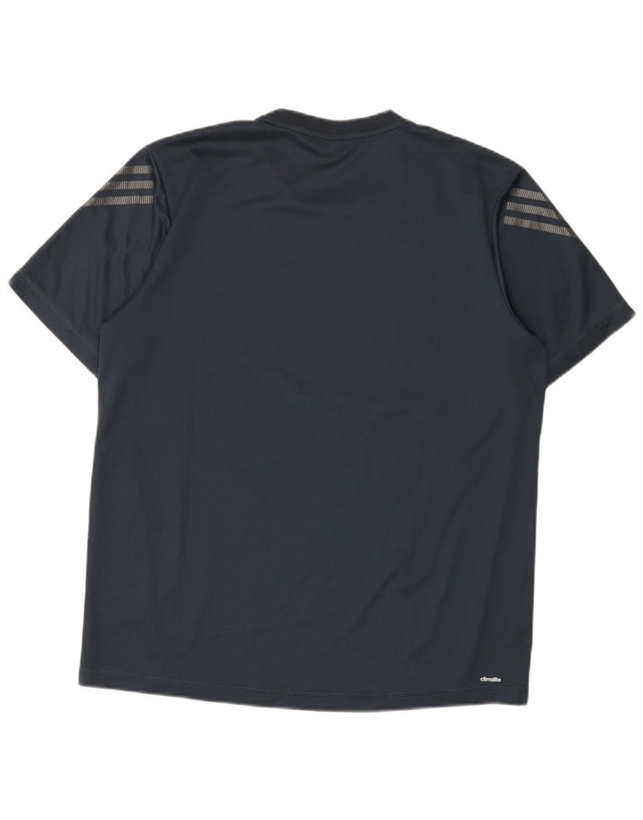 T-shirt Adidas Climalite da uomo, grande, in poliestere blu navy