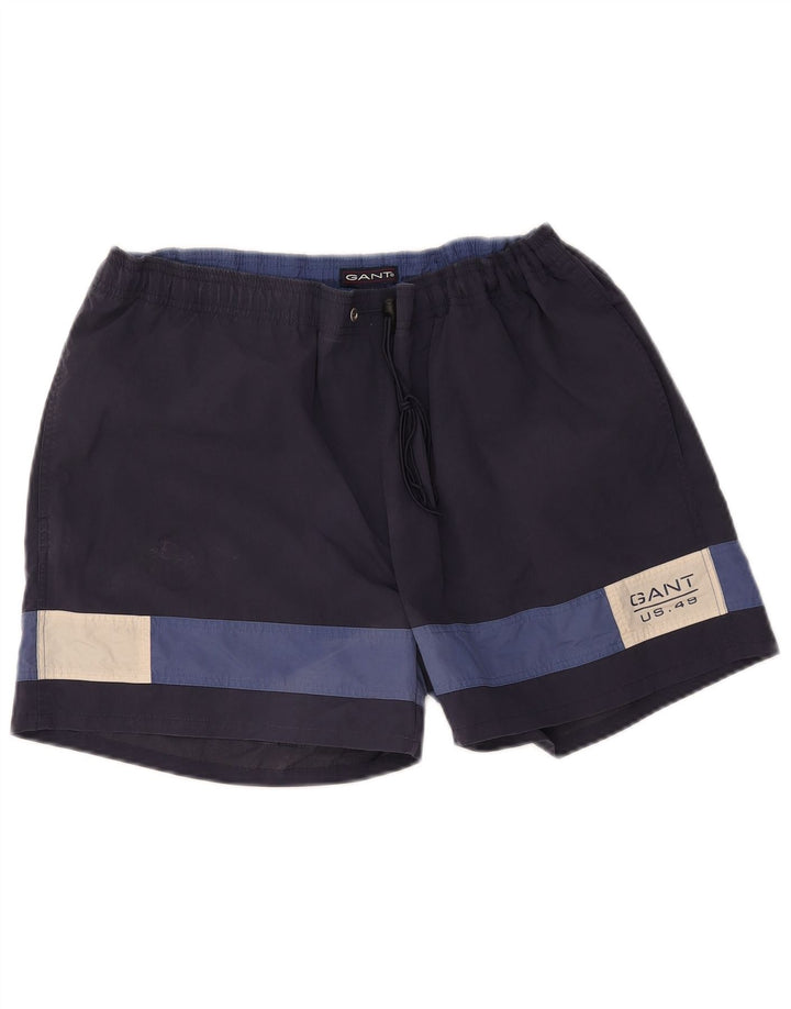 Pantaloncini da bagno da uomo GANT XL in nylon color block blu navy