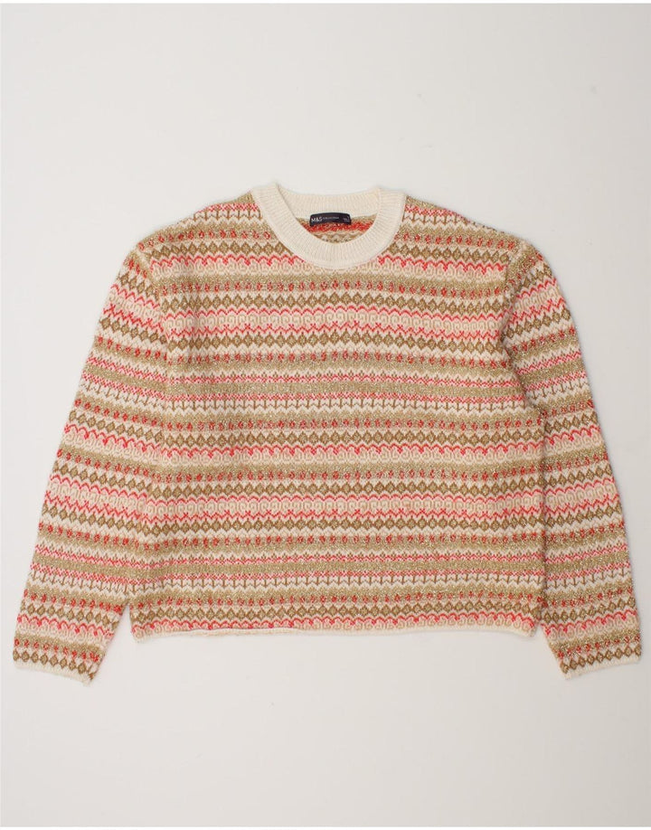 Maglione maglione girocollo da donna Marks & Spencer UK 16 grande multicolore