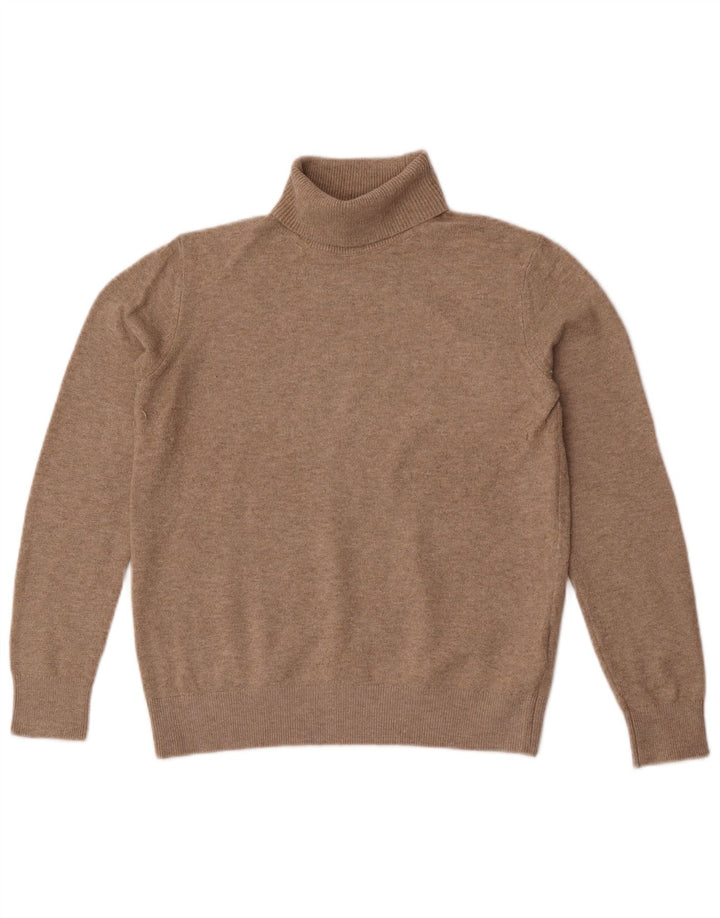 Maglione maglione oversize da donna Marks & Spencer con collo alto UK 6 XS Beige