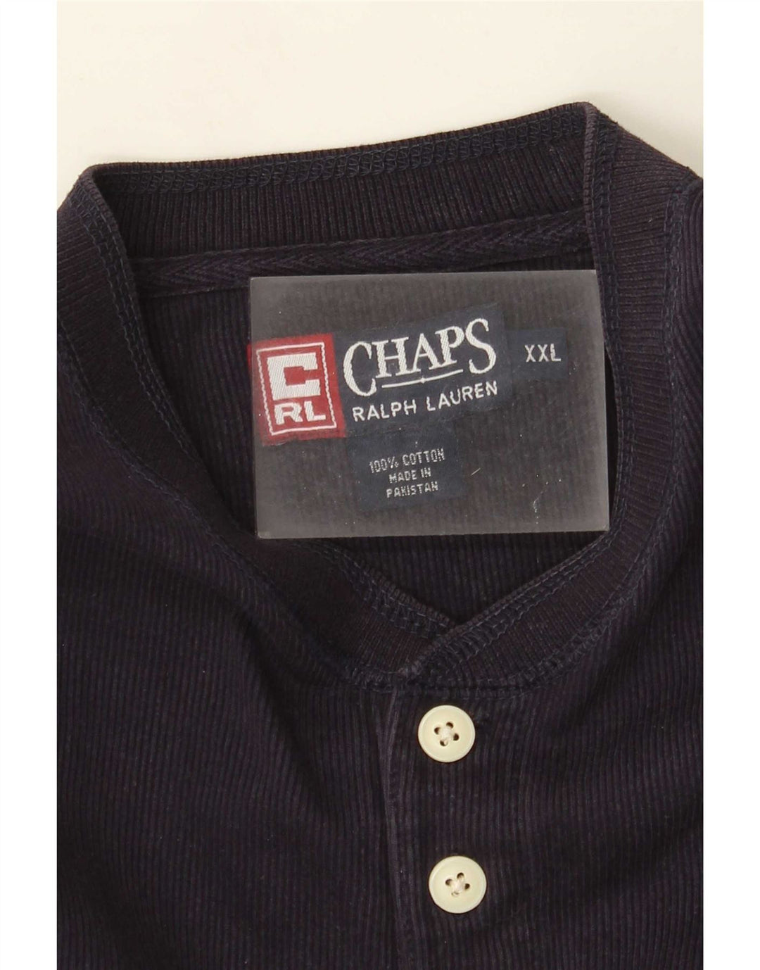 Top da uomo a maniche lunghe Chaps 2XL cotone blu navy