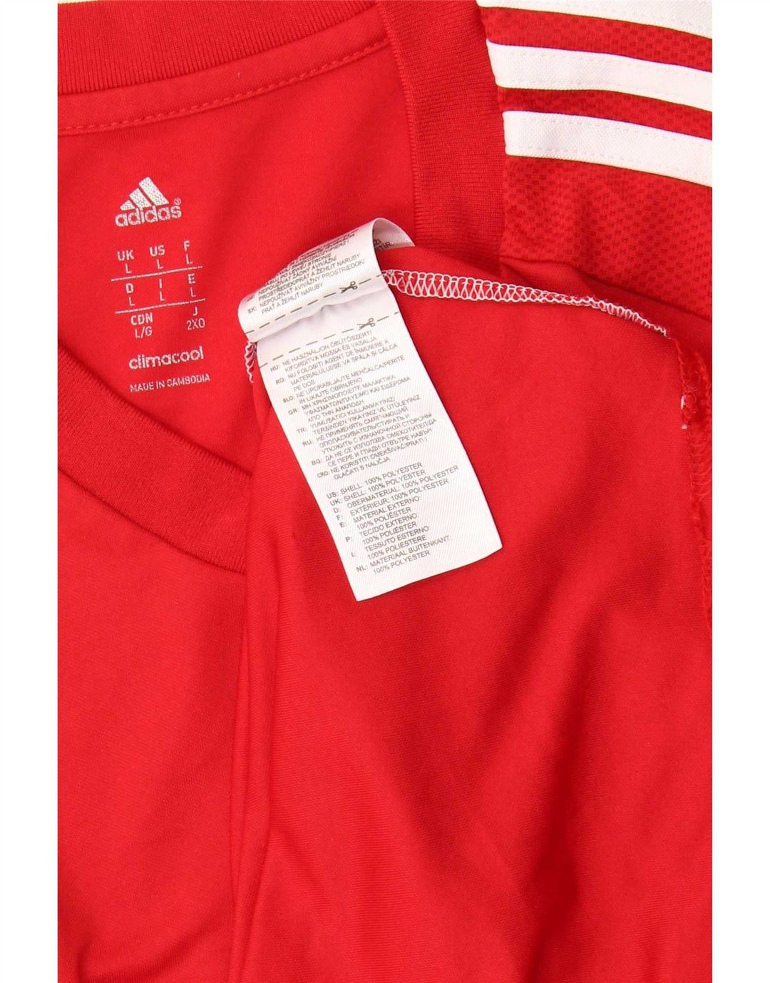 T-shirt Adidas Climacool da uomo, grande, in poliestere color block rosso