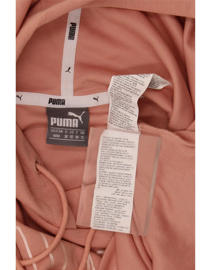 PUMA Felpa con cappuccio grafica oversize corta da donna UK 12 Rosa medio