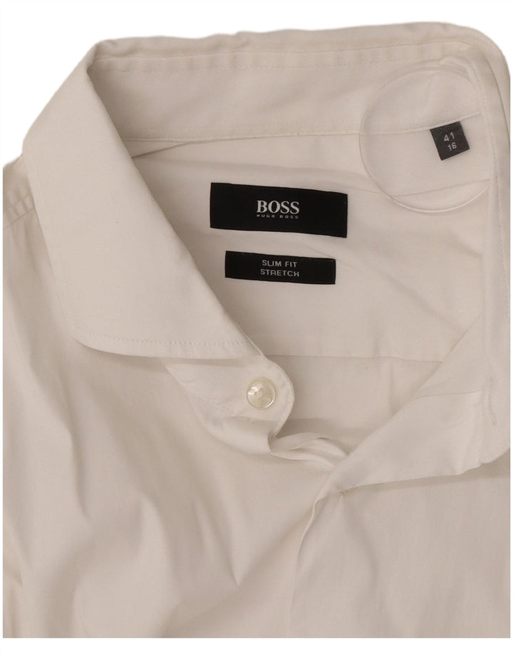 Camicia slim fit da uomo Hugo Boss taglia 41 16 grande bianca