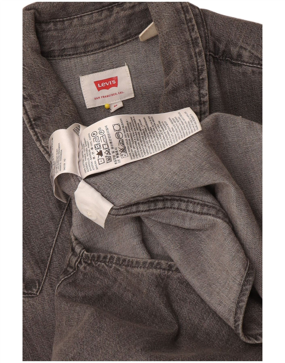 Camicia di jeans da uomo Levi's in cotone grigio medio