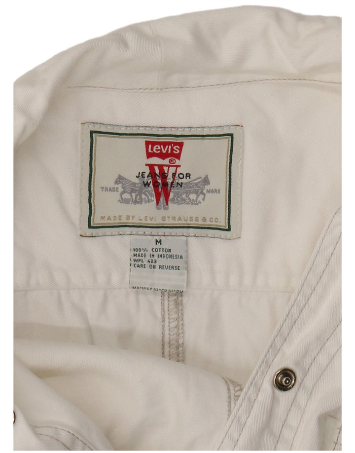 Camicia in denim a maniche corte da donna Levi's UK 12 Cotone bianco medio