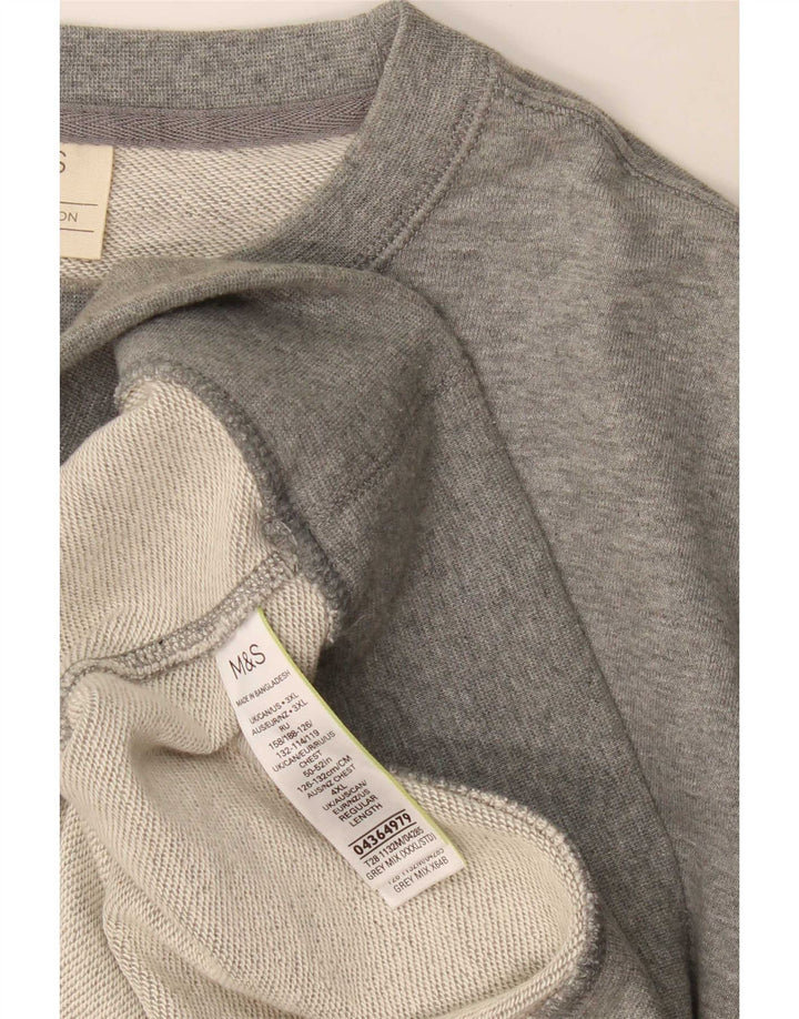 Felpa da uomo Marks & Spencer maglione 3XL cotone grigio