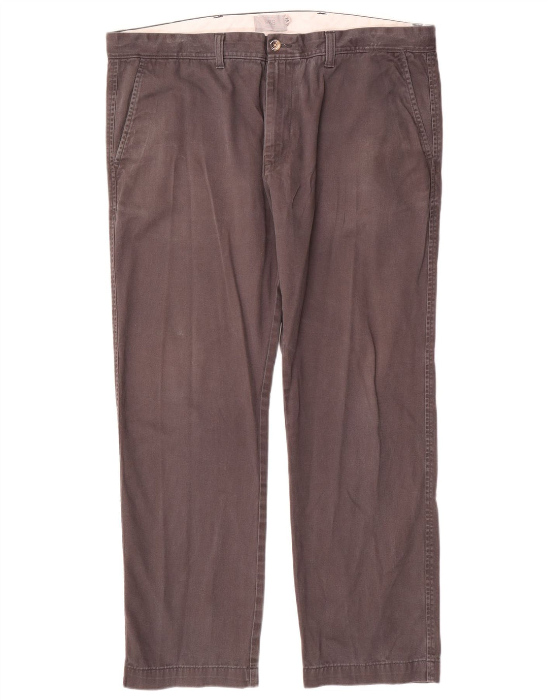 Pantaloni chino dritti da uomo Marks & Spencer W40 L29 cotone grigio