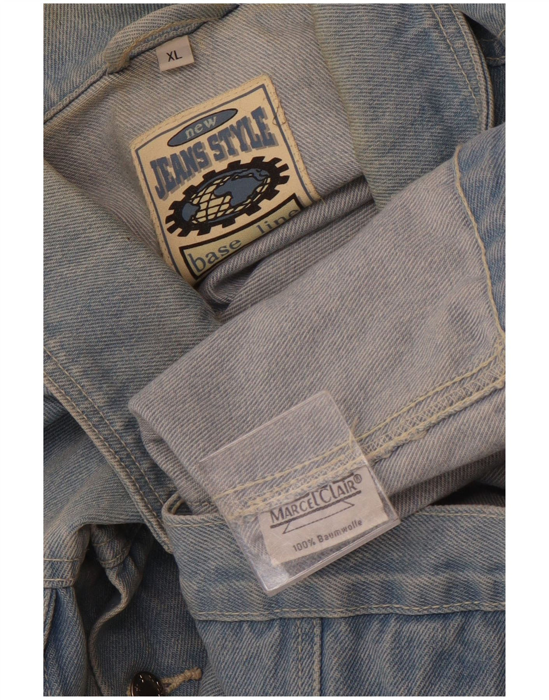 MARCEL CLAIR Gilet in denim da uomo UK 42 XL Cotone blu