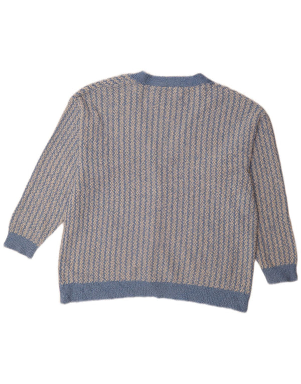 Maglione cardigan oversize da donna Zara UK 14 Cotone geometrico blu medio