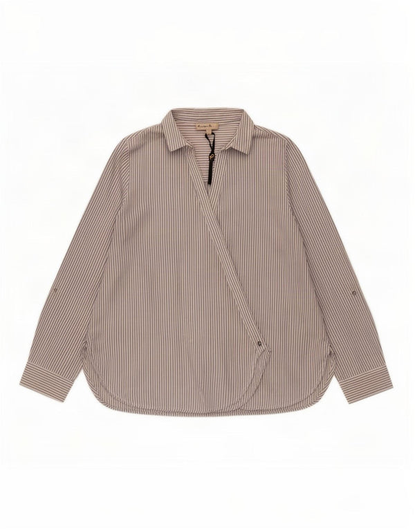 Phase Eight Womens Shirt UK 8 Small Blue Pinstripe Cotton