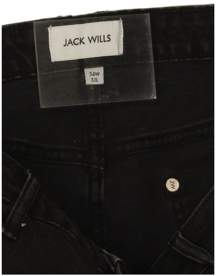 Jeans slim da uomo Jack Wills W34 L29 cotone nero