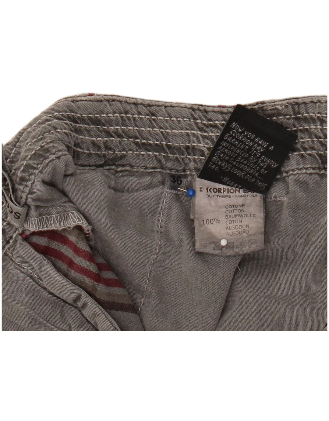 Pantaloncini cargo da uomo Scorpion Bay W36 cotone a quadri grigi grandi