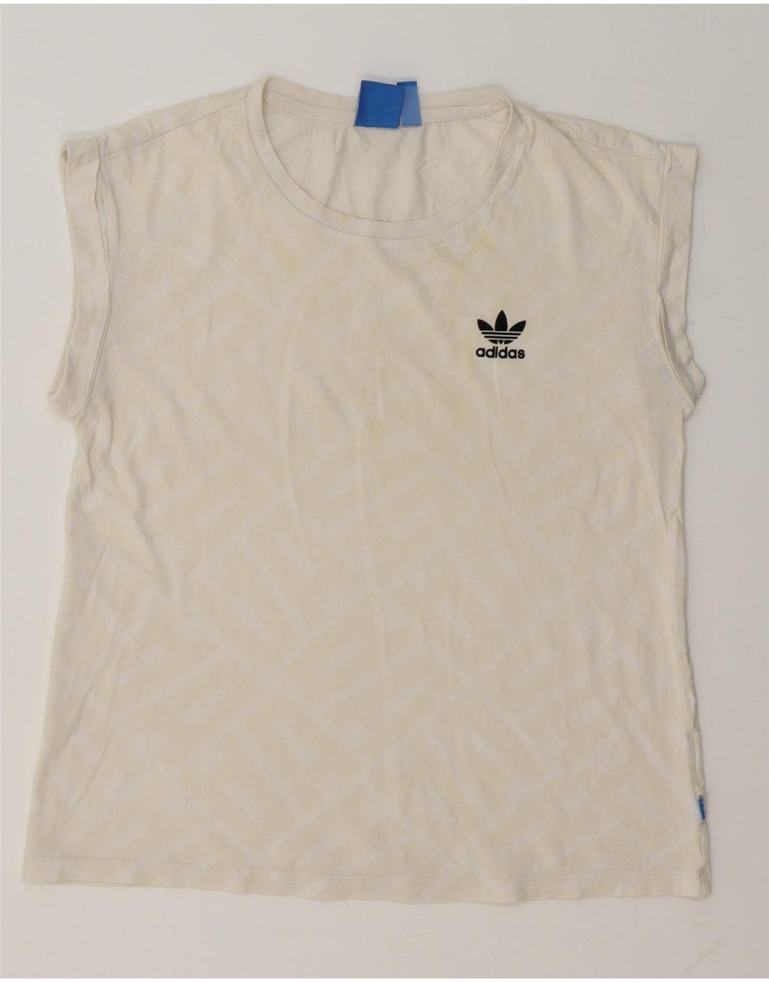 T-shirt grafica da donna Adidas Top UK 10 piccola bianco sporco