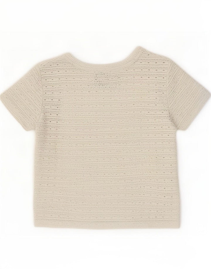 T-shirt corta da donna Zara UK 10 piccola grigia in poliestere