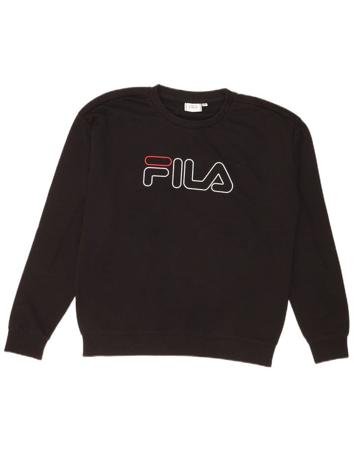 Felpa grafica da donna Fila Maglione UK 10/12 Cotone nero medio