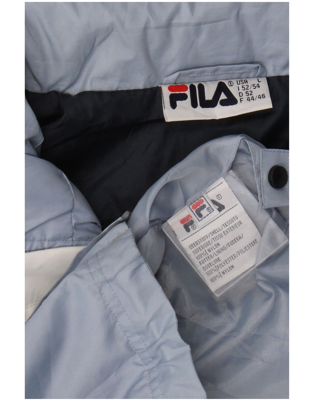 Giacca a vento con cappuccio da uomo Fila UK 40 Large in nylon color block blu
