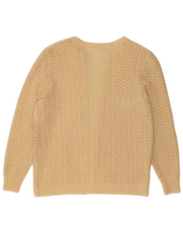 Maglione cardigan aperto da donna Schoeller UK 12 Poliacrilico beige medio