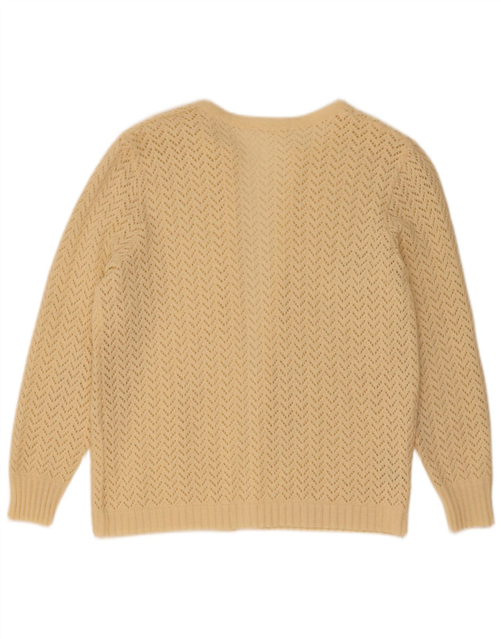 Maglione cardigan aperto da donna Schoeller UK 12 Poliacrilico beige medio