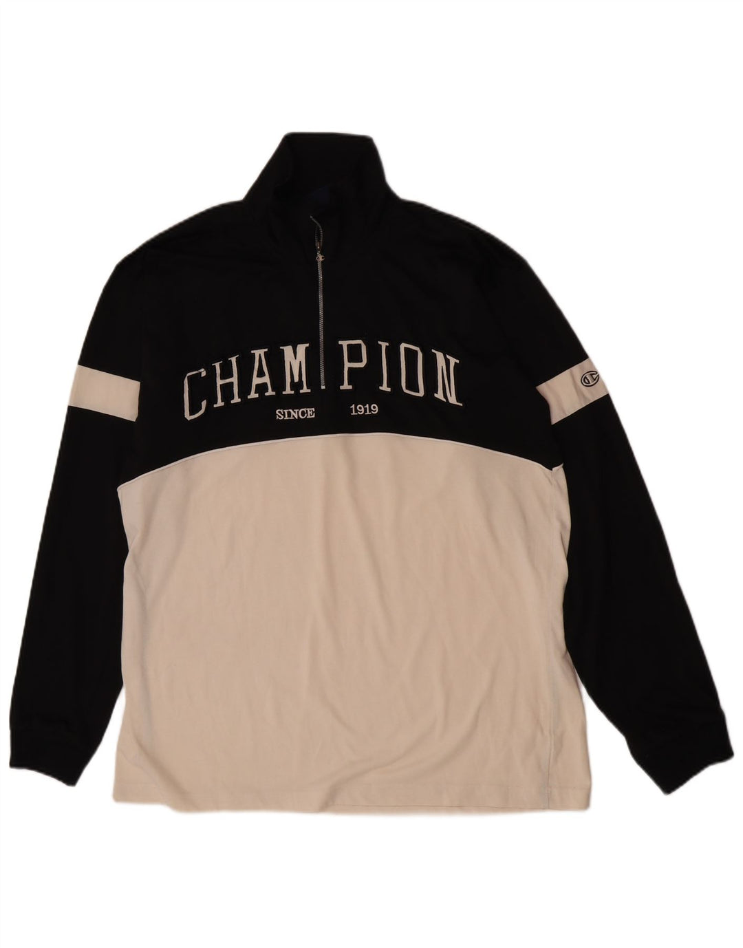 Tuta da ginnastica Champion da uomo con zip e collo grafico, XL, color block nero