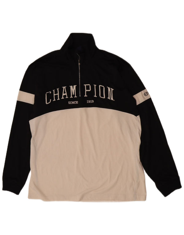 Tuta da ginnastica Champion da uomo con zip e collo grafico, XL, color block nero