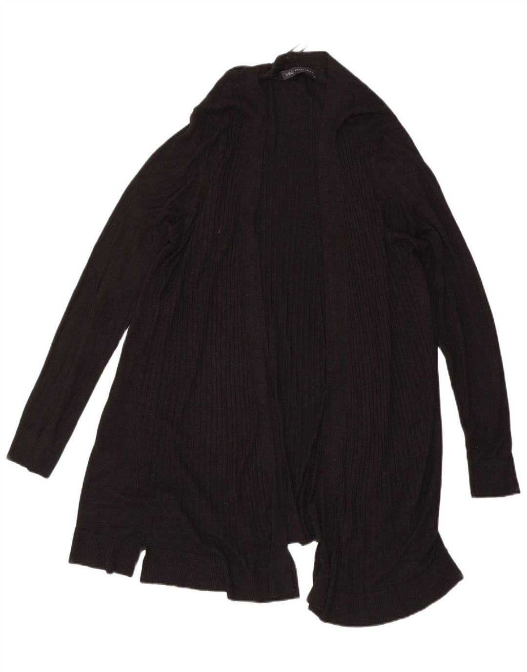 Maglione cardigan aperto lungo da donna Marks & Spencer UK 18 XL Nero