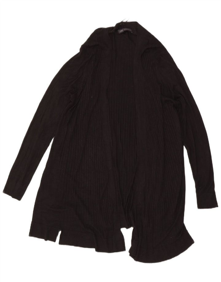 Maglione cardigan aperto lungo da donna Marks & Spencer UK 18 XL Nero