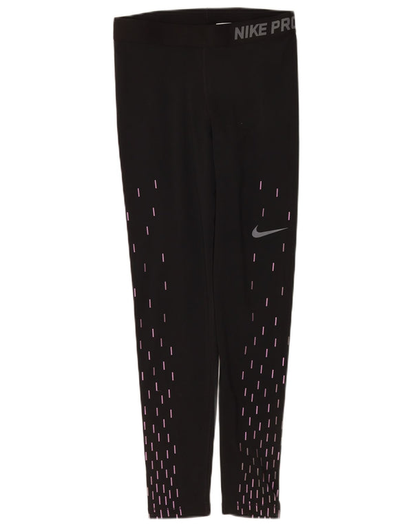 Leggings grafici Nike da donna Dri Fit UK 12 medio nero geometrico