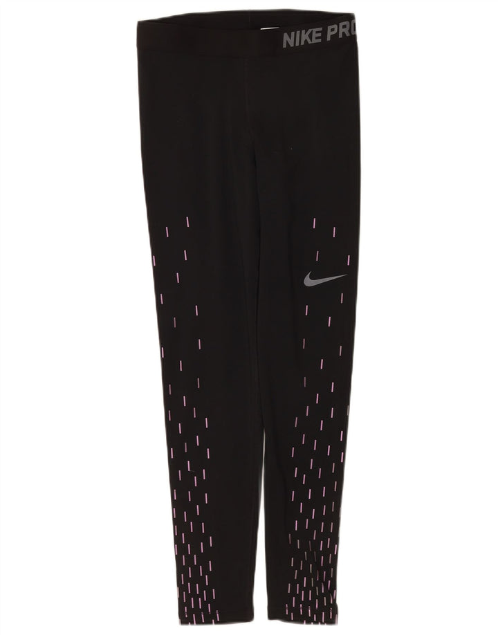 Leggings grafici Nike da donna Dri Fit UK 12 medio nero geometrico