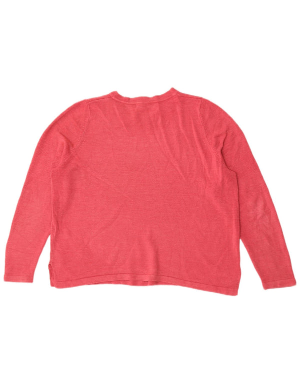 Maglione maglione con scollo a barca da donna Marks & Spencer UK 18 XL acrilico rosso