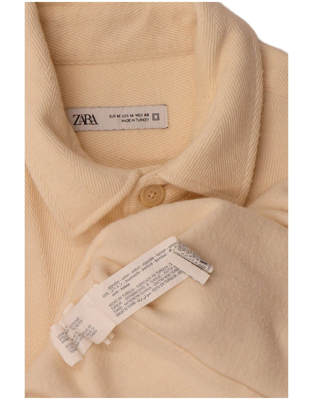 Zara Uomo Overshirt Camicia in flanella Poliestere beige medio
