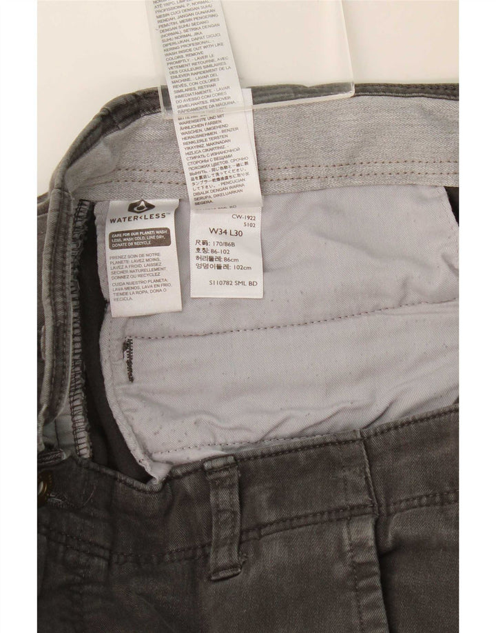 Pantaloni chino slim da uomo Dockers W34 L27 cotone grigio