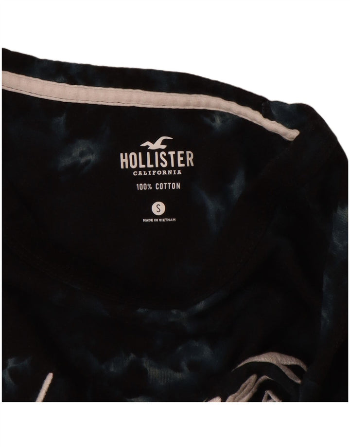 T-shirt grafica da uomo HOLLISTER Top Small in cotone tie-dye blu navy